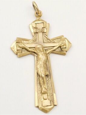Vintage 12K Gold Filled Crucifix Cross Necklace Pendant